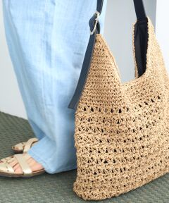 le.coeur blanc / ルクールブラン トートバッグ | バックル付き透かし編みペーパーバッグ