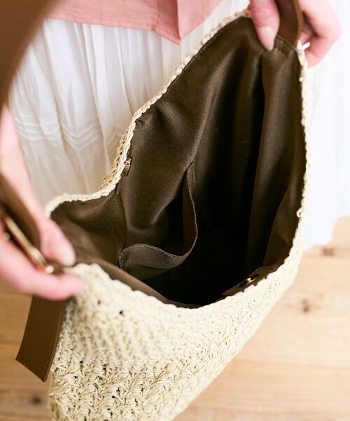 le.coeur blanc / ルクールブラン トートバッグ | バックル付き透かし編みペーパーバッグ | 詳細10
