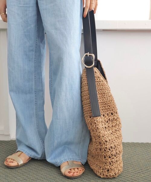 le.coeur blanc / ルクールブラン トートバッグ | バックル付き透かし編みペーパーバッグ | 詳細2