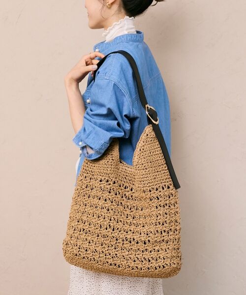 le.coeur blanc / ルクールブラン トートバッグ | バックル付き透かし編みペーパーバッグ | 詳細6