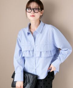 le.coeur blanc / ルクールブラン シャツ・ブラウス | 《WEB・一部店舗限定》AL ストライプフロントフリルブラウス