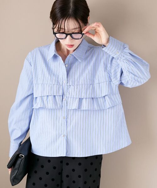 le.coeur blanc / ルクールブラン シャツ・ブラウス | 《WEB・一部店舗限定》AL ストライプフロントフリルブラウス | 詳細13