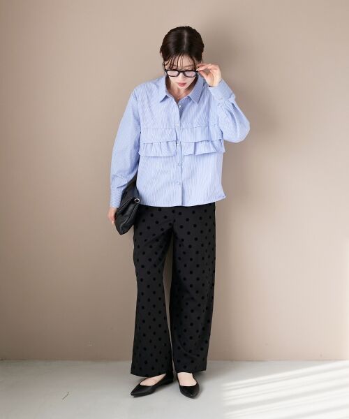 le.coeur blanc / ルクールブラン シャツ・ブラウス | 《WEB・一部店舗限定》AL ストライプフロントフリルブラウス | 詳細17