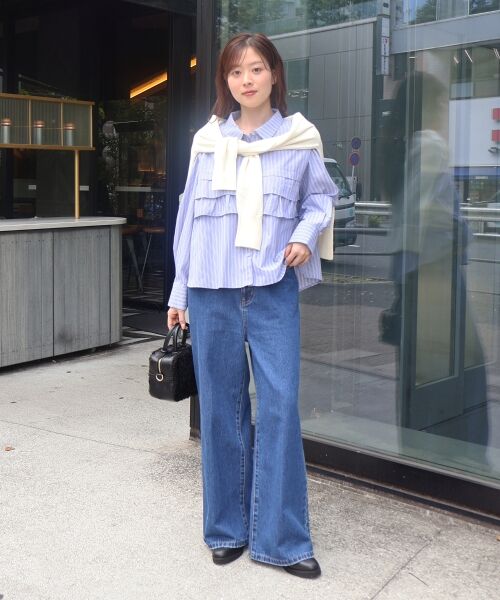 le.coeur blanc / ルクールブラン シャツ・ブラウス | 《WEB・一部店舗限定》AL ストライプフロントフリルブラウス | 詳細8