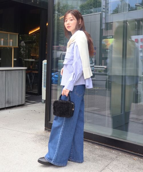 le.coeur blanc / ルクールブラン シャツ・ブラウス | 《WEB・一部店舗限定》AL ストライプフロントフリルブラウス | 詳細9