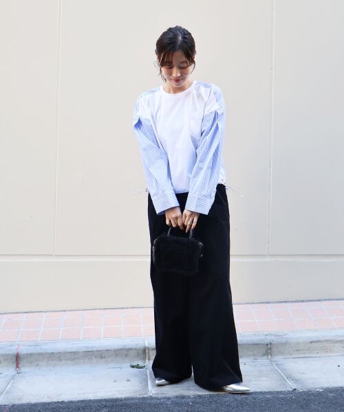 le.coeur blanc / ルクールブラン カットソー | vaneumストライプドッキングカットソー | 詳細14