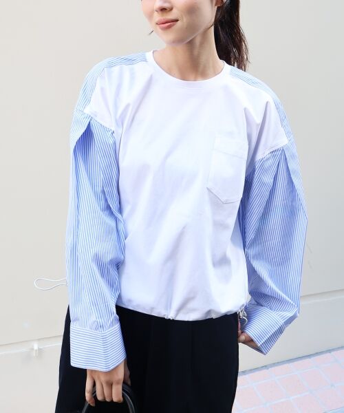 le.coeur blanc / ルクールブラン カットソー | vaneumストライプドッキングカットソー | 詳細2