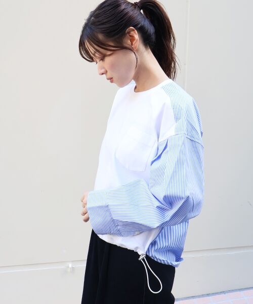 le.coeur blanc / ルクールブラン カットソー | vaneumストライプドッキングカットソー | 詳細3