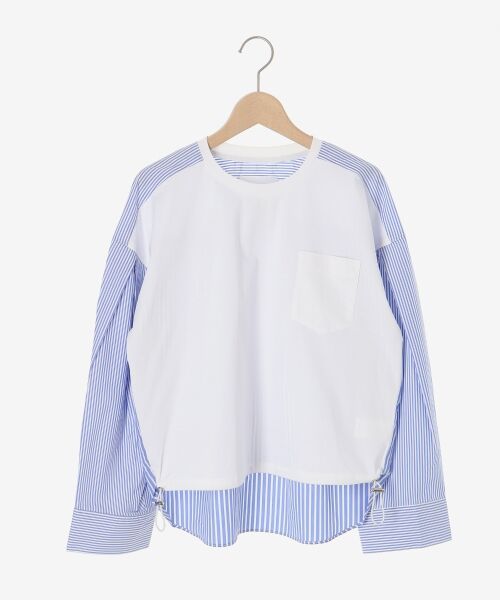 le. coeur blanc/ルクールブラン vaneumストライプドッキングカットソー ホワイト 38 le. coeur blanc/ルクールブラン vaneumストライプドッキングカットソー ホワイト 38