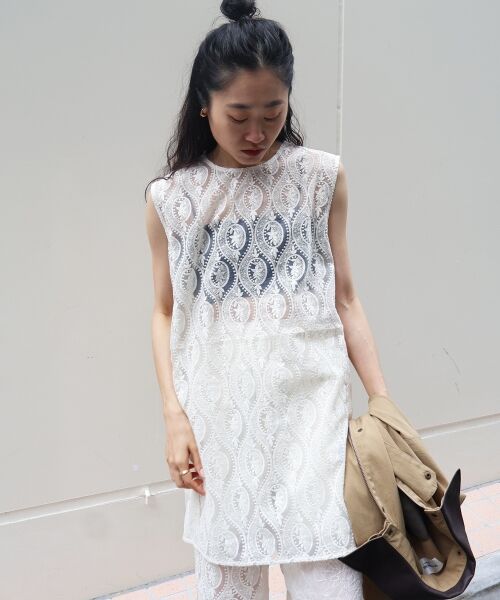 le.coeur blanc / ルクールブラン シャツ・ブラウス | 《手洗い可能》vaneumレースドッキングトップス | 詳細3