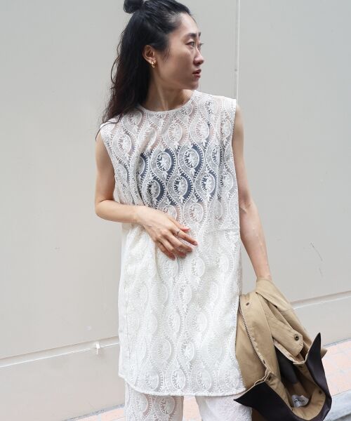 le.coeur blanc / ルクールブラン シャツ・ブラウス | 《手洗い可能》vaneumレースドッキングトップス | 詳細4