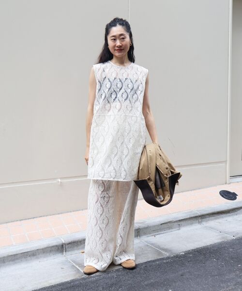 le.coeur blanc / ルクールブラン その他パンツ | 《手洗い可能》vaneumレースドッキングパンツ | 詳細2