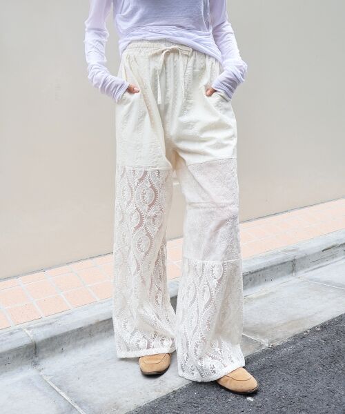le.coeur blanc / ルクールブラン その他パンツ | 《手洗い可能》vaneumレースドッキングパンツ | 詳細6