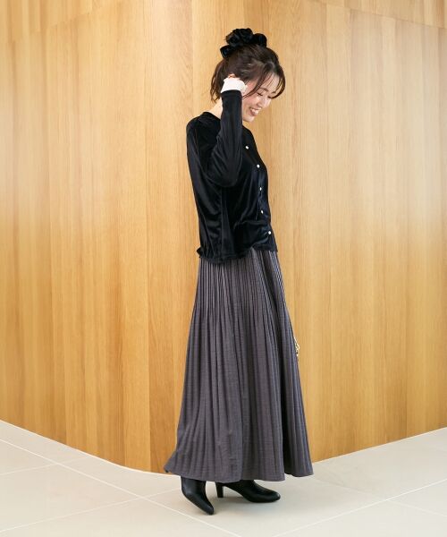 le.coeur blanc / ルクールブラン カーディガン・ボレロ | 《手洗い可能》ベロアクルーカーディガン | 詳細10