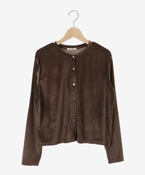 le.coeur blanc / ルクールブラン カーディガン・ボレロ | 《手洗い可能》ベロアクルーカーディガン | 詳細13
