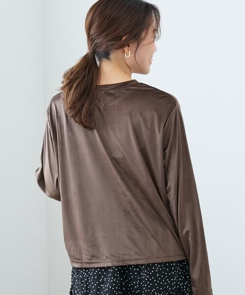 le.coeur blanc / ルクールブラン カーディガン・ボレロ | 《手洗い可能》ベロアクルーカーディガン | 詳細18