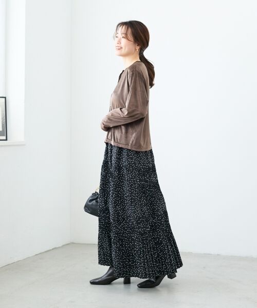 le.coeur blanc / ルクールブラン カーディガン・ボレロ | 《手洗い可能》ベロアクルーカーディガン | 詳細23