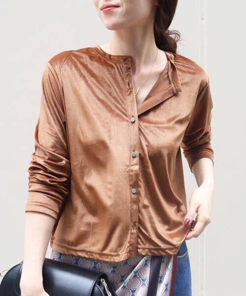 le.coeur blanc / ルクールブラン カーディガン・ボレロ | 《手洗い可能》ベロアクルーカーディガン | 詳細26