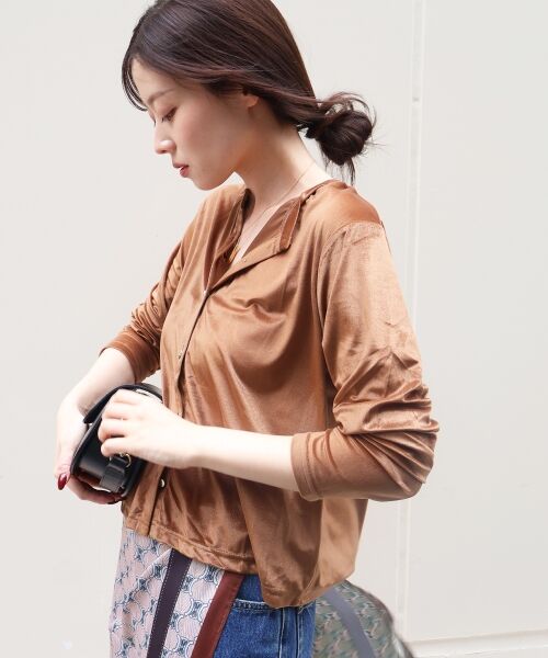 le.coeur blanc / ルクールブラン カーディガン・ボレロ | 《手洗い可能》ベロアクルーカーディガン | 詳細27