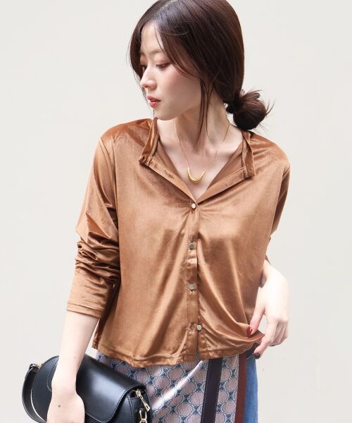 le.coeur blanc / ルクールブラン カーディガン・ボレロ | 《手洗い可能》ベロアクルーカーディガン | 詳細28