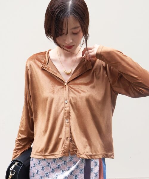 le.coeur blanc / ルクールブラン カーディガン・ボレロ | 《手洗い可能》ベロアクルーカーディガン | 詳細29