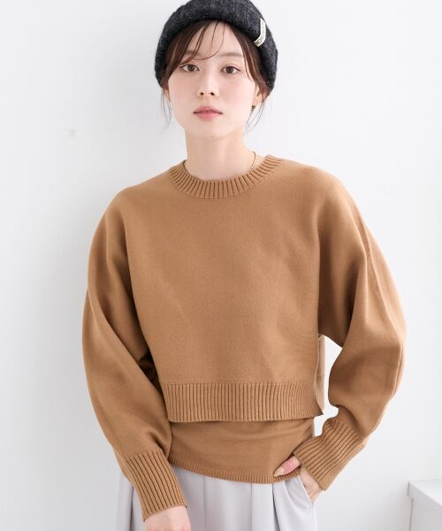 le.coeur blanc / ルクールブラン ニット・セーター | 《手洗い可能》3WAYレイヤードクルーニット | 詳細2