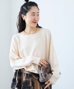 le.coeur blanc / ルクールブラン ニット・セーター | 《手洗い可能》ミラノリブラメ入り裾ラウンドニット