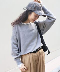 le.coeur blanc / ルクールブラン ニット・セーター | 《手洗い可能》ミラノリブラメ入り裾ラウンドニット