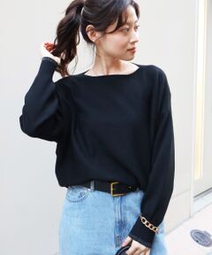 le.coeur blanc / ルクールブラン ニット・セーター | 《手洗い可能》ミラノリブラメ入り裾ラウンドニット