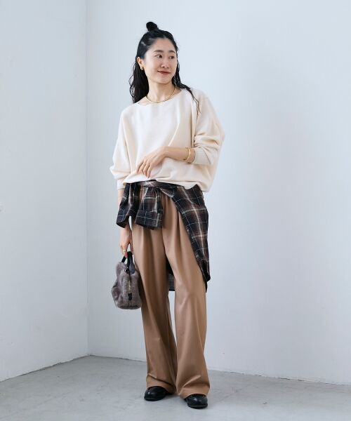 le.coeur blanc / ルクールブラン ニット・セーター | 《手洗い可能》ミラノリブラメ入り裾ラウンドニット | 詳細4