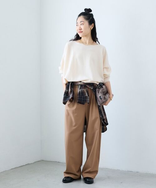 le.coeur blanc / ルクールブラン ニット・セーター | 《手洗い可能》ミラノリブラメ入り裾ラウンドニット | 詳細5