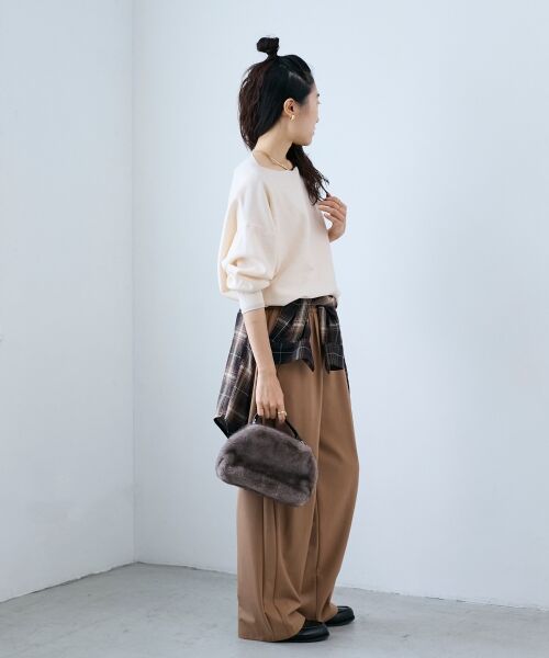 le.coeur blanc / ルクールブラン ニット・セーター | 《手洗い可能》ミラノリブラメ入り裾ラウンドニット | 詳細6