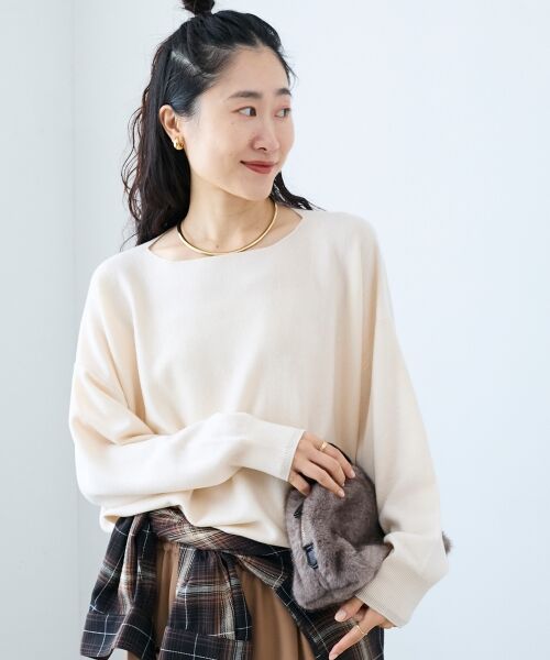 le.coeur blanc / ルクールブラン ニット・セーター | 《手洗い可能》ミラノリブラメ入り裾ラウンドニット | 詳細8