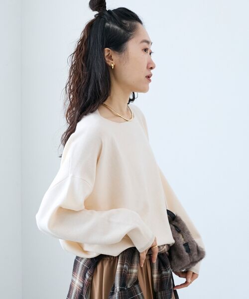 le.coeur blanc / ルクールブラン ニット・セーター | 《手洗い可能》ミラノリブラメ入り裾ラウンドニット | 詳細9