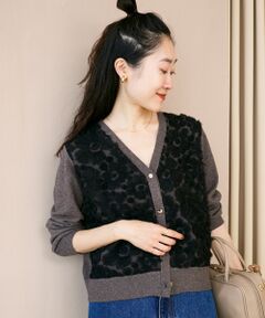 le.coeur blanc / ルクールブラン カーディガン・ボレロ | 《手洗い可能》フラワーチュール刺繍Vネックカーディガン