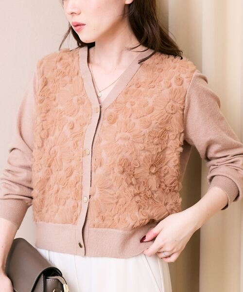 le.coeur blanc / ルクールブラン カーディガン・ボレロ | 《手洗い可能》フラワーチュール刺繍Vネックカーディガン | 詳細11