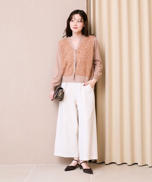 le.coeur blanc / ルクールブラン カーディガン・ボレロ | 《手洗い可能》フラワーチュール刺繍Vネックカーディガン | 詳細12