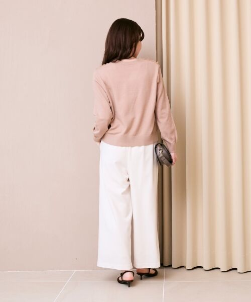 le.coeur blanc / ルクールブラン カーディガン・ボレロ | 《手洗い可能》フラワーチュール刺繍Vネックカーディガン | 詳細14