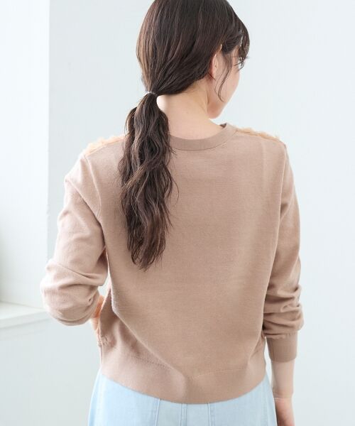 le.coeur blanc / ルクールブラン カーディガン・ボレロ | 《手洗い可能》フラワーチュール刺繍Vネックカーディガン | 詳細5