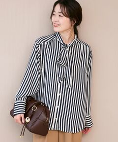 le.coeur blanc / ルクールブラン シャツ・ブラウス | ストライプボウタイブラウス