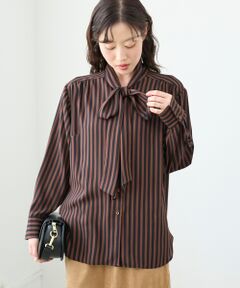 le.coeur blanc / ルクールブラン シャツ・ブラウス | ストライプボウタイブラウス
