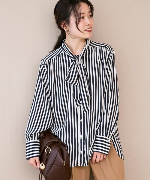 le.coeur blanc / ルクールブラン シャツ・ブラウス | ストライプボウタイブラウス | 詳細18
