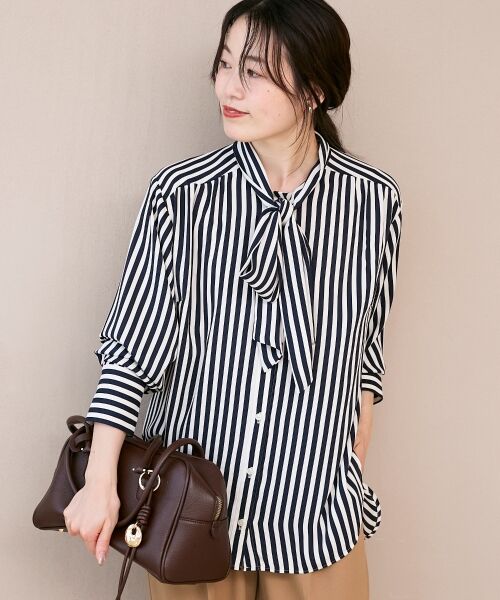 le.coeur blanc / ルクールブラン シャツ・ブラウス | ストライプボウタイブラウス | 詳細19