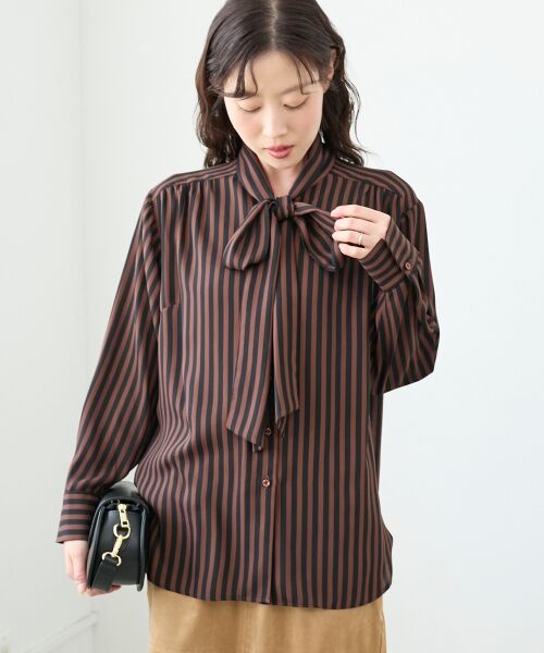 le.coeur blanc / ルクールブラン シャツ・ブラウス | ストライプボウタイブラウス | 詳細4