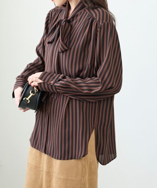 le.coeur blanc / ルクールブラン シャツ・ブラウス | ストライプボウタイブラウス | 詳細6