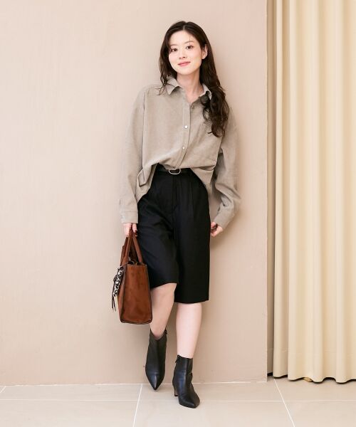 le.coeur blanc / ルクールブラン ショート・ハーフ・半端丈パンツ | タックデザインハーフパンツ | 詳細12