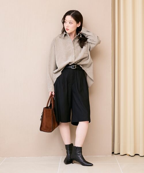 le.coeur blanc / ルクールブラン ショート・ハーフ・半端丈パンツ | タックデザインハーフパンツ | 詳細13