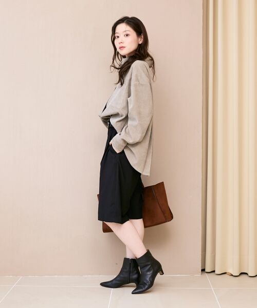 le.coeur blanc / ルクールブラン ショート・ハーフ・半端丈パンツ | タックデザインハーフパンツ | 詳細14