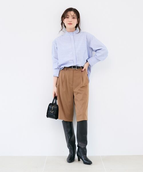 le.coeur blanc / ルクールブラン ショート・ハーフ・半端丈パンツ | タックデザインハーフパンツ | 詳細2
