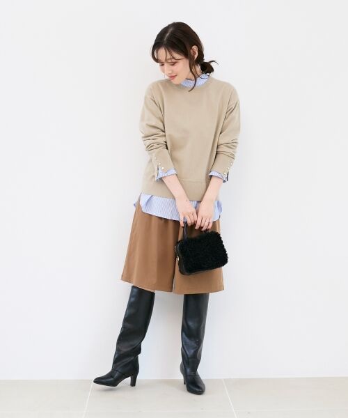 le.coeur blanc / ルクールブラン ショート・ハーフ・半端丈パンツ | タックデザインハーフパンツ | 詳細4